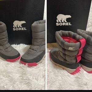 Sorel Kids' Gray and Pink Snow Boots